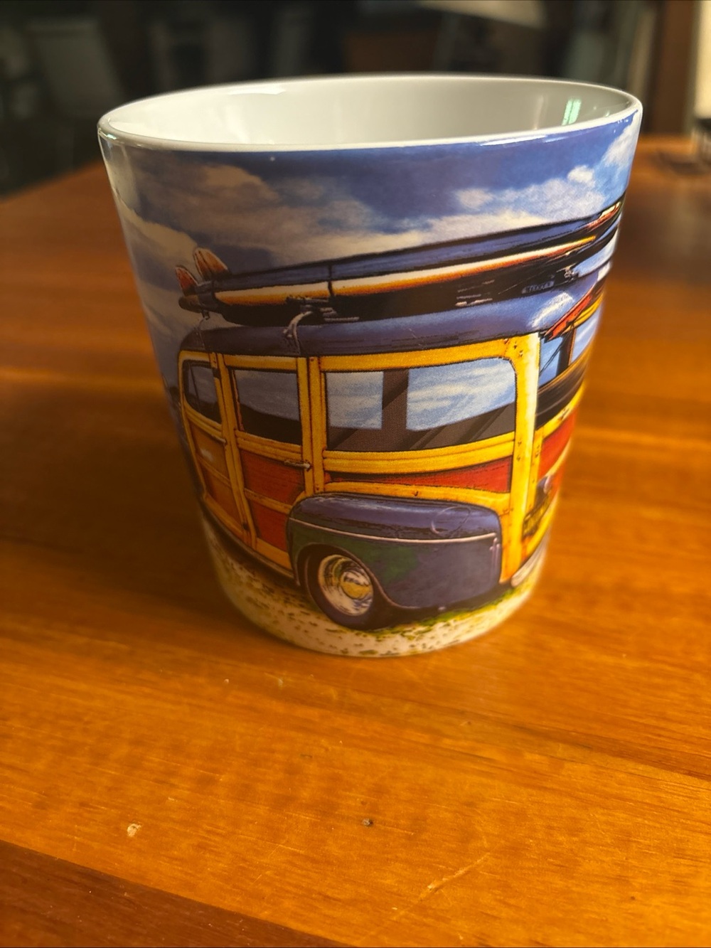 California Scene Beach Woody Station wagon Surf Van Ceramic Mug